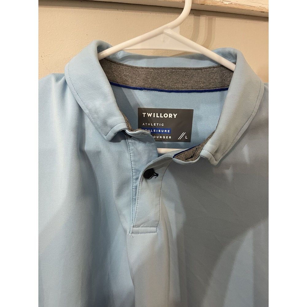 Twillory Shirt Athleisure Mens Large Blue Short Sleeve Performance Athletic Polo